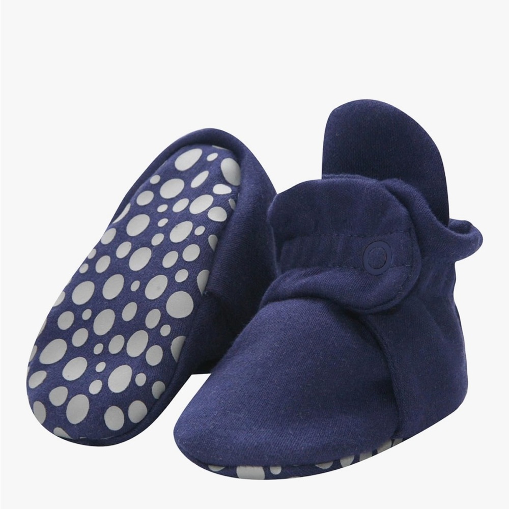 Zutano Navy Organic Cotton Baby Booties
